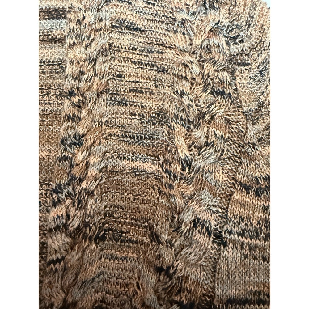 NIC+ZOE Multicolor Textured Knit V Neck Cardigan Sweater Women's M Braided Trim - Picture 8 of 16